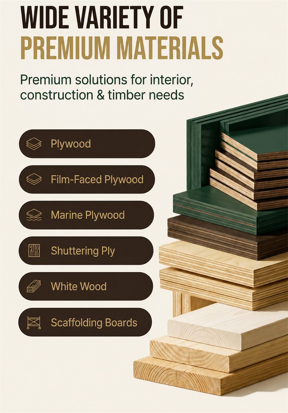 Big Brown Wood — wide variety of premium timber and panel materials