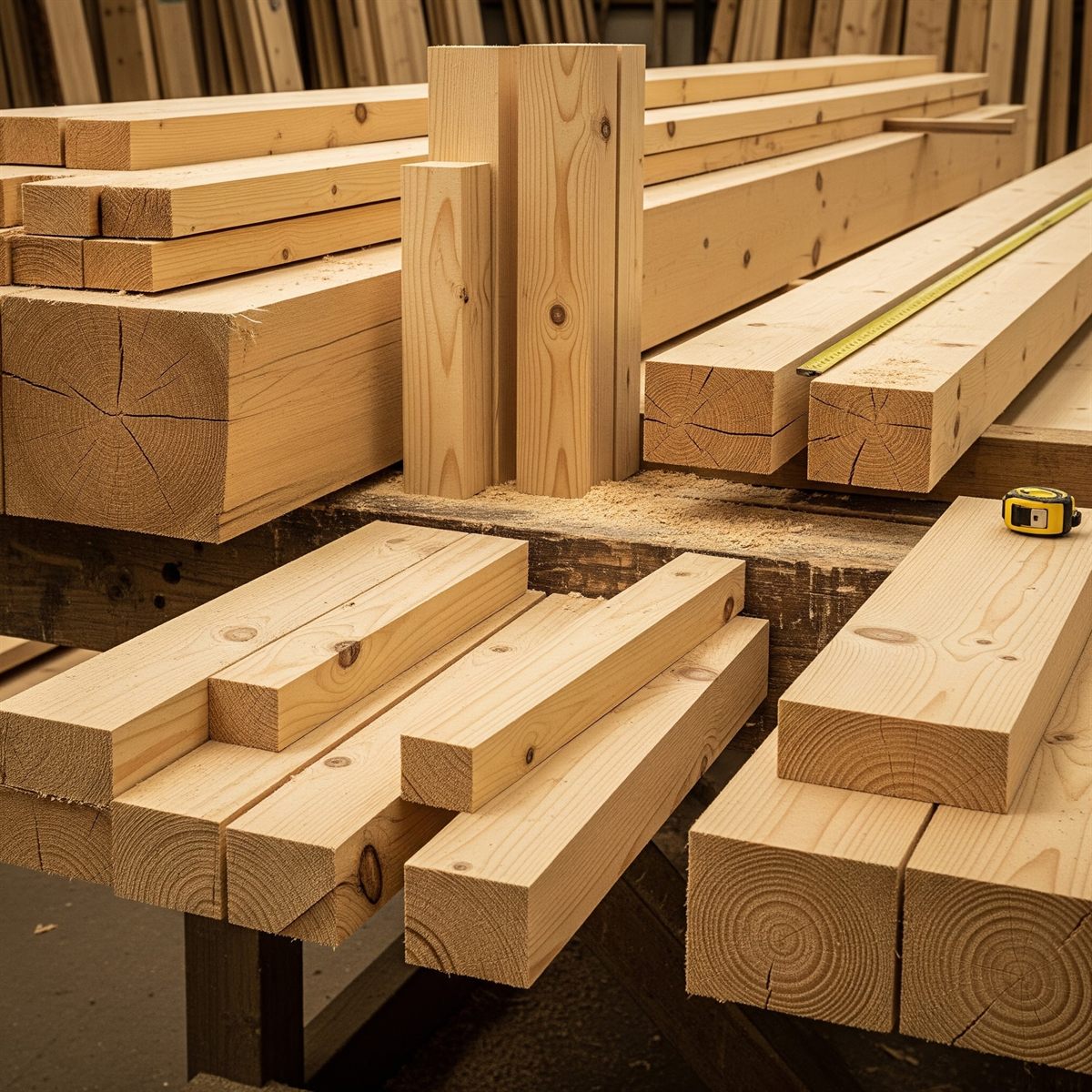 Softwood structural timber and beams
