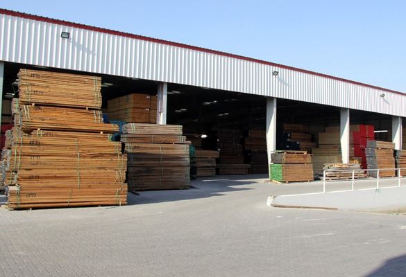 Big Brown Wood timber yard and covered warehouse